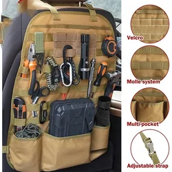 Molle Car Seat Back Organizer Panel Storage Pouch Universal Hunting Accessories Travel Vehicle Seat Cover Protector EDC Tool Bag