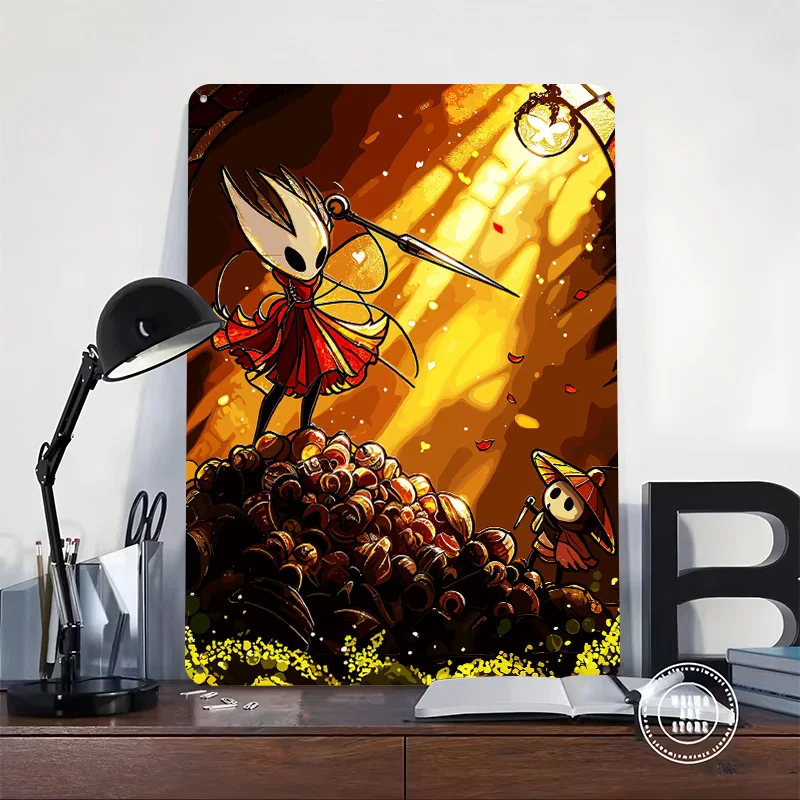 Hornet and the Knight in a Sunlit Chamber Personalized 3D Textured Metal Poster Wall Art Tinplate Sign for Room Decor Wand Deko