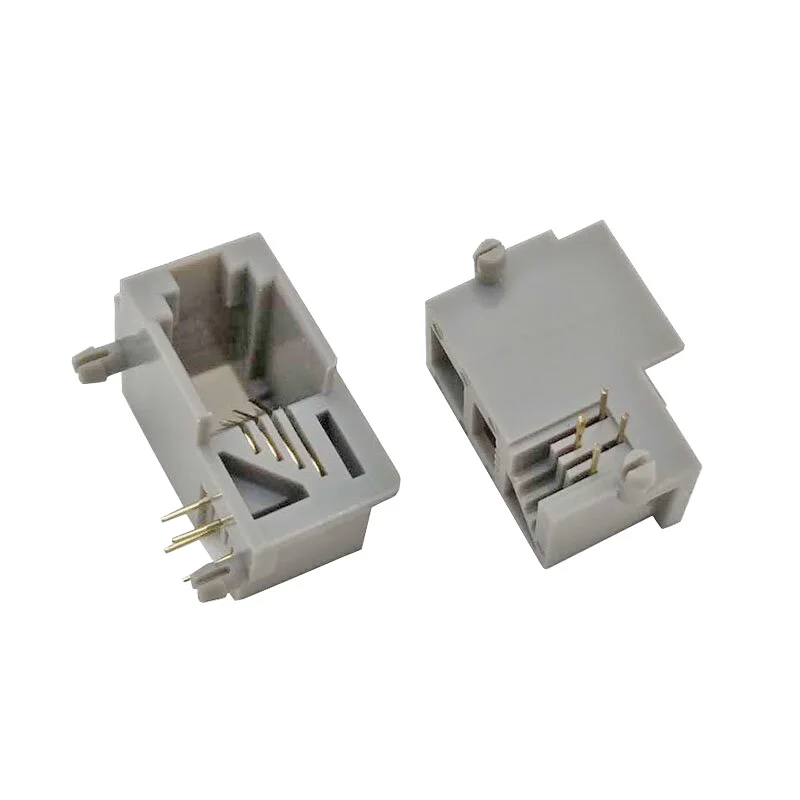 

616Y-4P4C narrow-port horizontal side-insert RJ9 receiver cable socket interface telephone line crystal head female socket