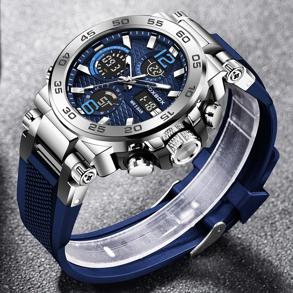 LIGE Military Watch Men Fashion Business Men\'s Quartz Wristwatches Casual Sport Waterproof Chronograph Relogios Masculino+BOX