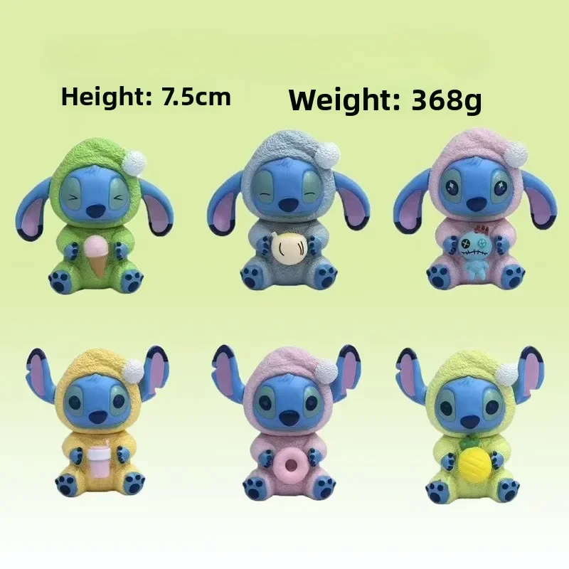 

New 7.5CM Disney Stitch Eat Some Thing Before Sleep Series PVC Action Figures Pendant Cute Doll Toy Gift Car Decor Ornament