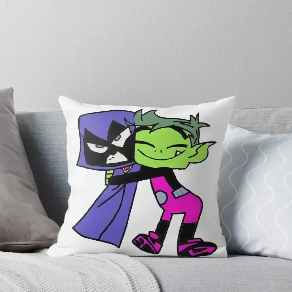 Raven & Beast Boy Throw Pillow Pillow Case Christmas anime girl home decor items pillow