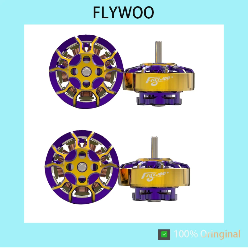 FLYWOO Purple‑Gold Aura RB 1202.5 11500KV Brushless Motor 1‑2S For Tinywhoop FPV Drone