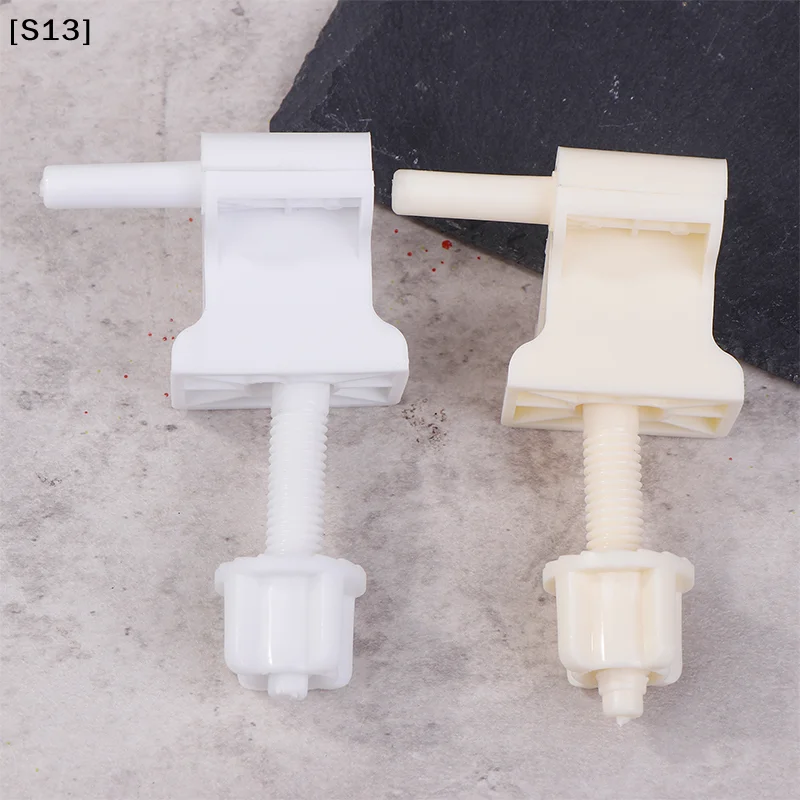Toilet Seat Hinge Replacement Kit, Plastic Toilet Lid Fixing Screws Nuts Accessories for Most Toilets