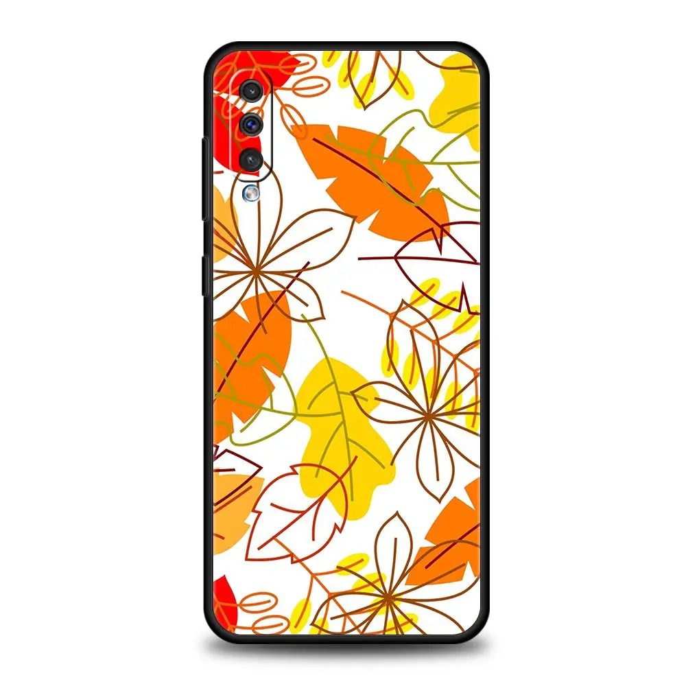 Case For Samsung A24 A12 A14 A32 A50 A70 A20S A10S A22 A40 A34 A54 A42 A52 5G A02S A04s Cover leaves fall fox pumpkin Halloween