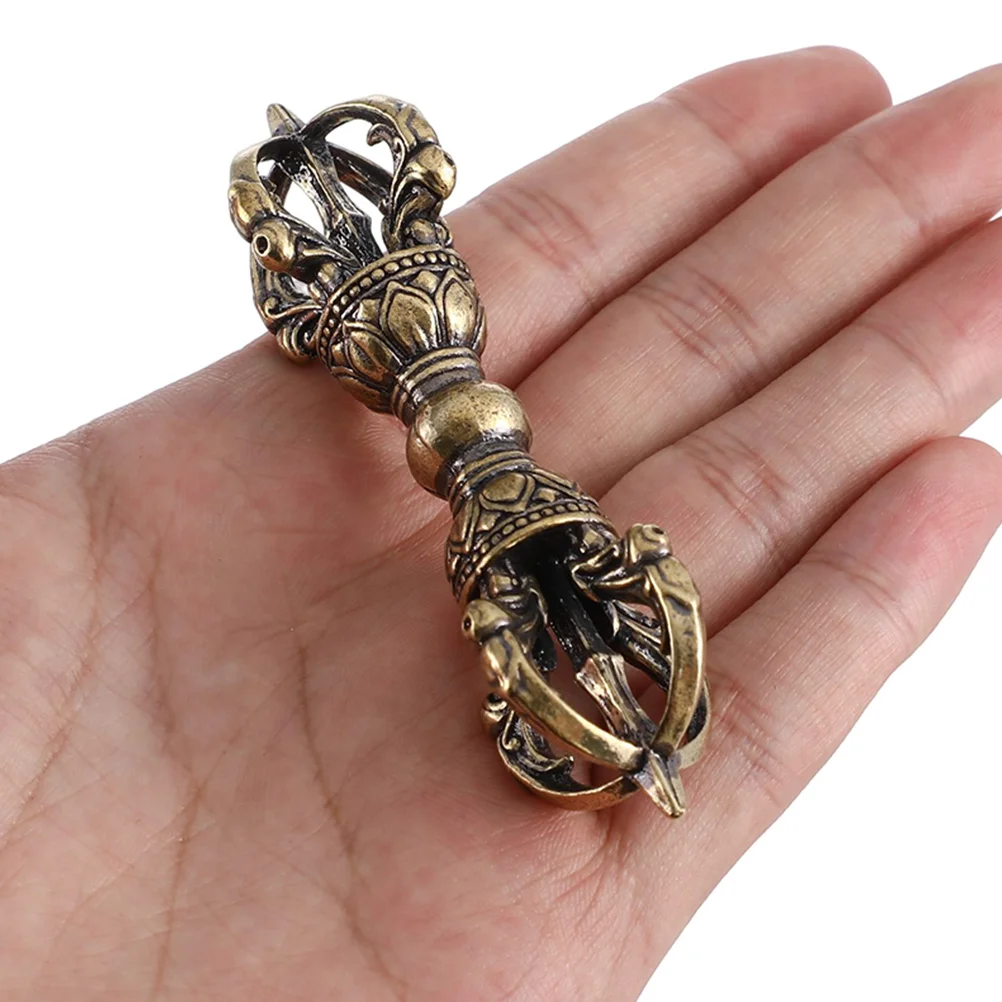 

2pcs Mini Brass Vajra Pestle Ornament Small Tibetan Dharma Decor Home Decoration Craft Desktop Statue For Office Store