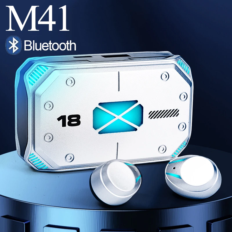 M41 Bluetooth Earphones Noise Cancelling Touch Control Wireless Headphones Rechargeable Stereo Sport Headsets With Microphone