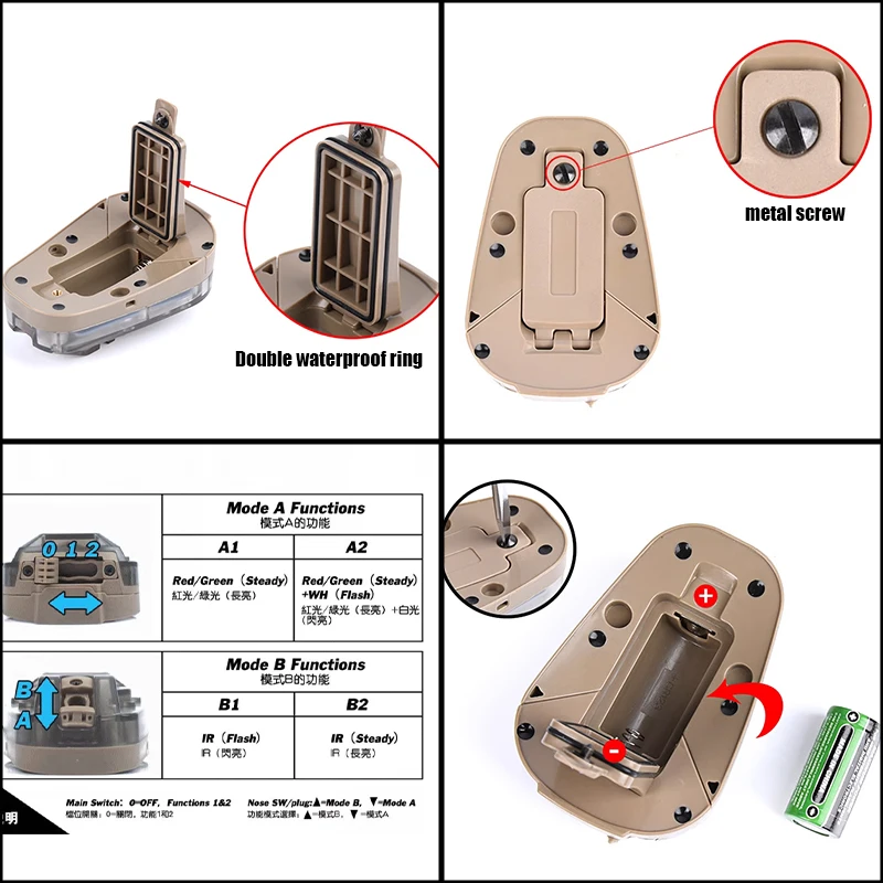 DulMilitary-Lampe de signal de casque à montage rapide, lumière de casque, outil de sauvetage Wargame, lampe CÔTÉ cinelle, adaptateur de casque, HEL-STAR 6 IR Isabel