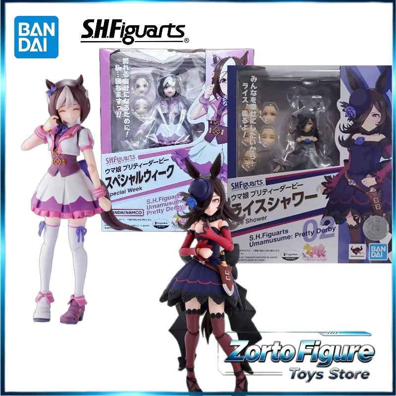 In Stock Bandai SHF Umamusume Pretty Derby Special Week Rice Shower Anime Articulated Action Figure Collectible Model Toys Gift