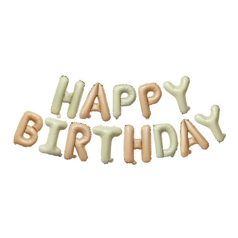 Happy Birthday Buchstabenballons, 40,6 cm, cremefarben, beige, Boho-Braun, Geburtstags-Buchstabenballons für Geburtstag, Jahrestag, Party-Dekoration – Detail 11