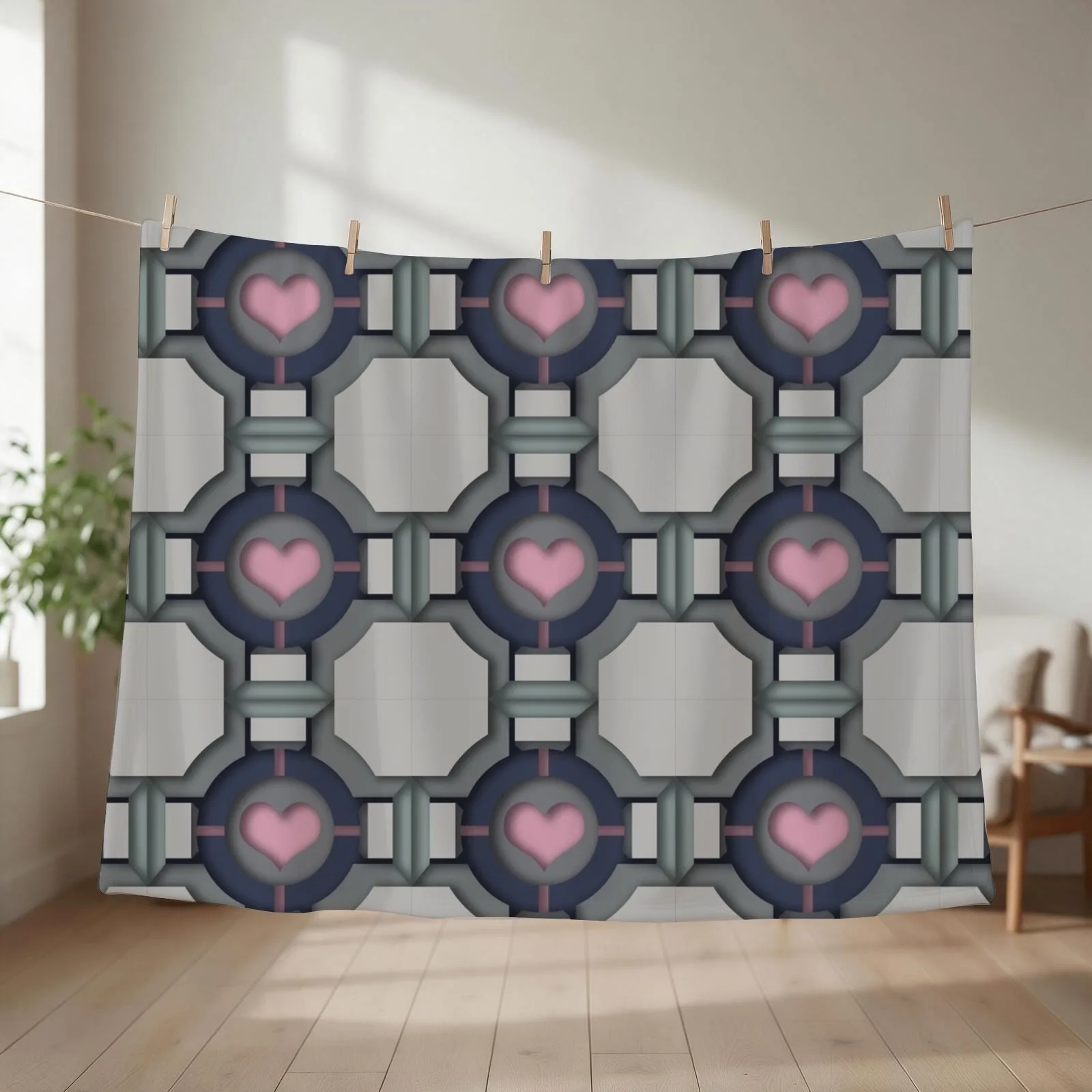 Companion Cube Throw Blanket couch cozy soft plush fuzzy picnic outdoor blanket