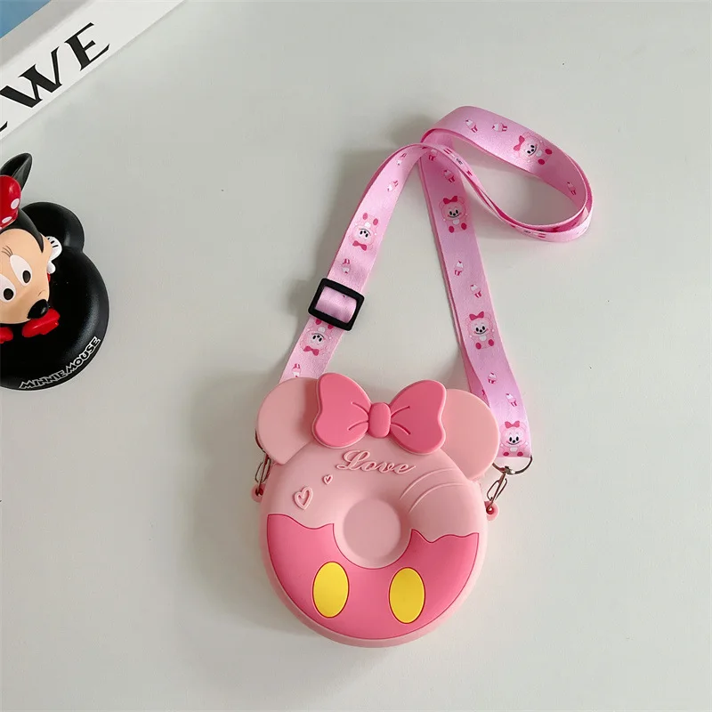 Kawaii Disney Stitch Silicone Coin Purse Cartoon Children's Bag Fashion Mini Minnie Mickey Bag for Girl Birthday Gift