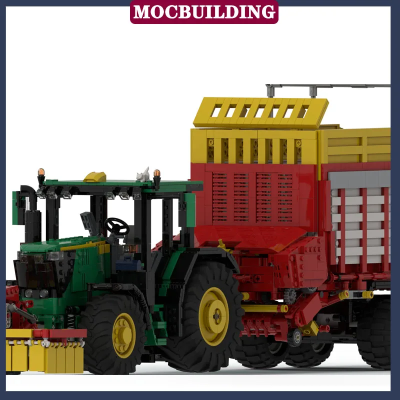 MOC City Technology Loading Truck 1:17 Silage and Harvest Transport Wagon Model Building Block Assembly Collection Toy Gifts