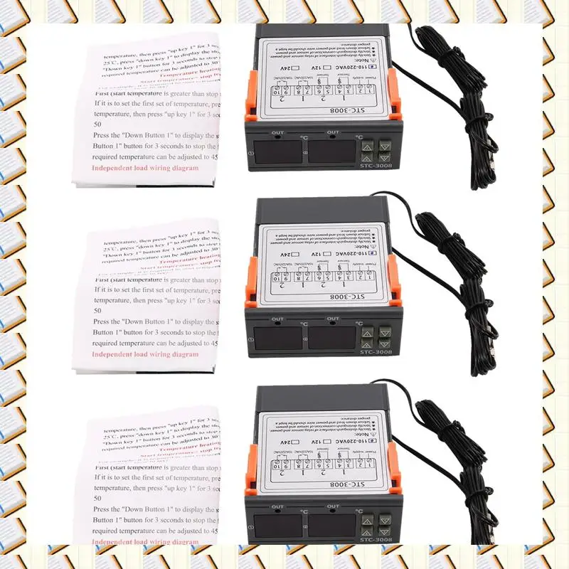 

A14M 3X Stc-3008 110-220 В двойной цифровой термостат регулятор температуры для инкубатора термостат гигрометр осушитель