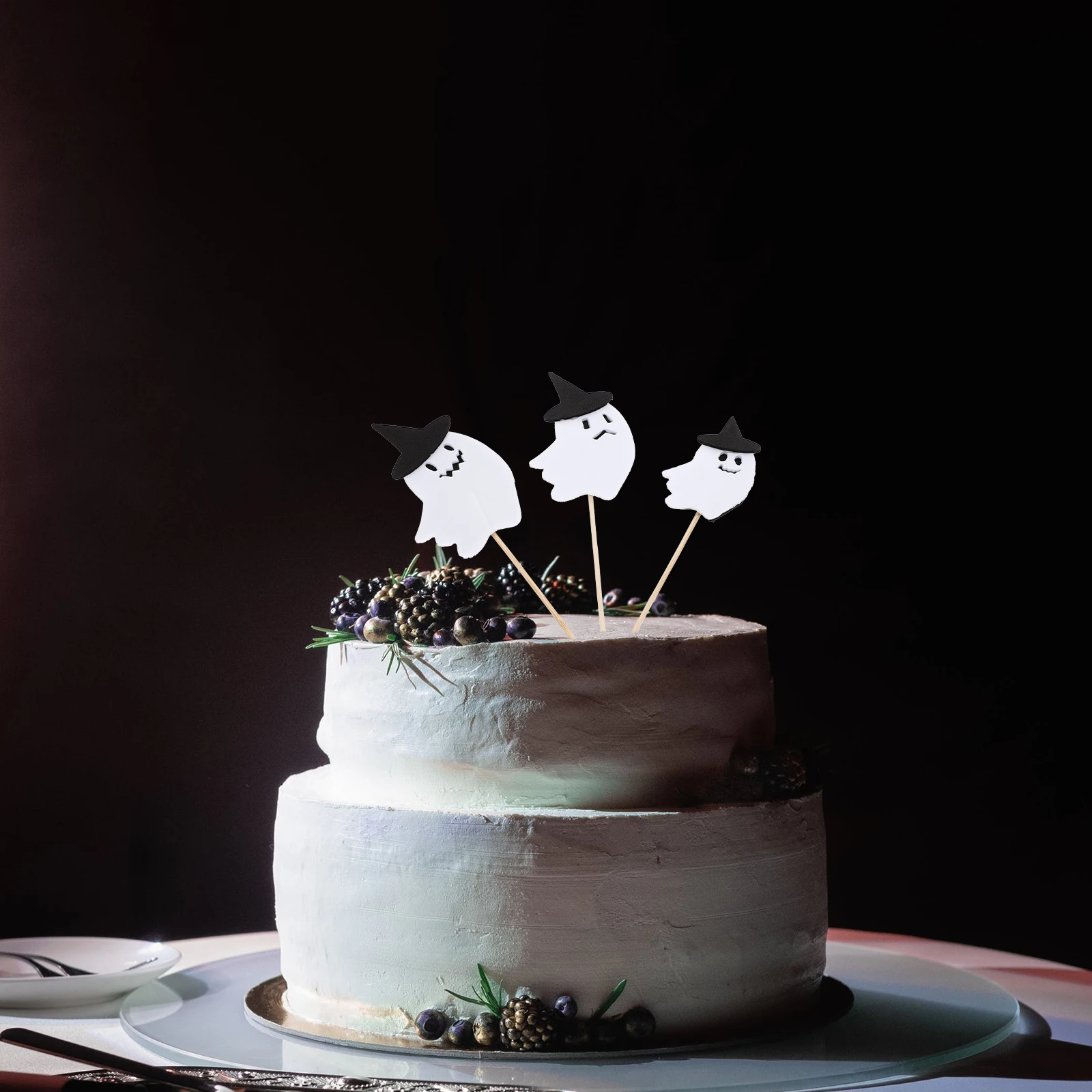 

30pcs Cake White Ghost for Halloween Decor Cupcake Toppers Dessert Inserts Halloween Cupcake Toppers Baking Supplies