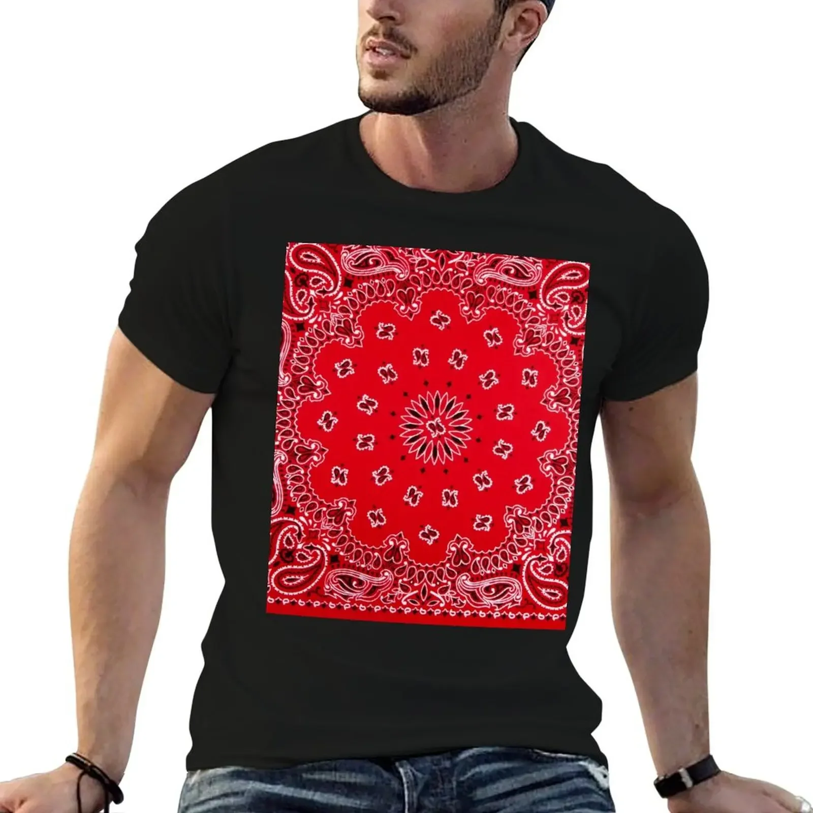 

Bandana - Red T-Shirt Luxury man tops man t shirt luxury clothing labubu men graphic t shirts