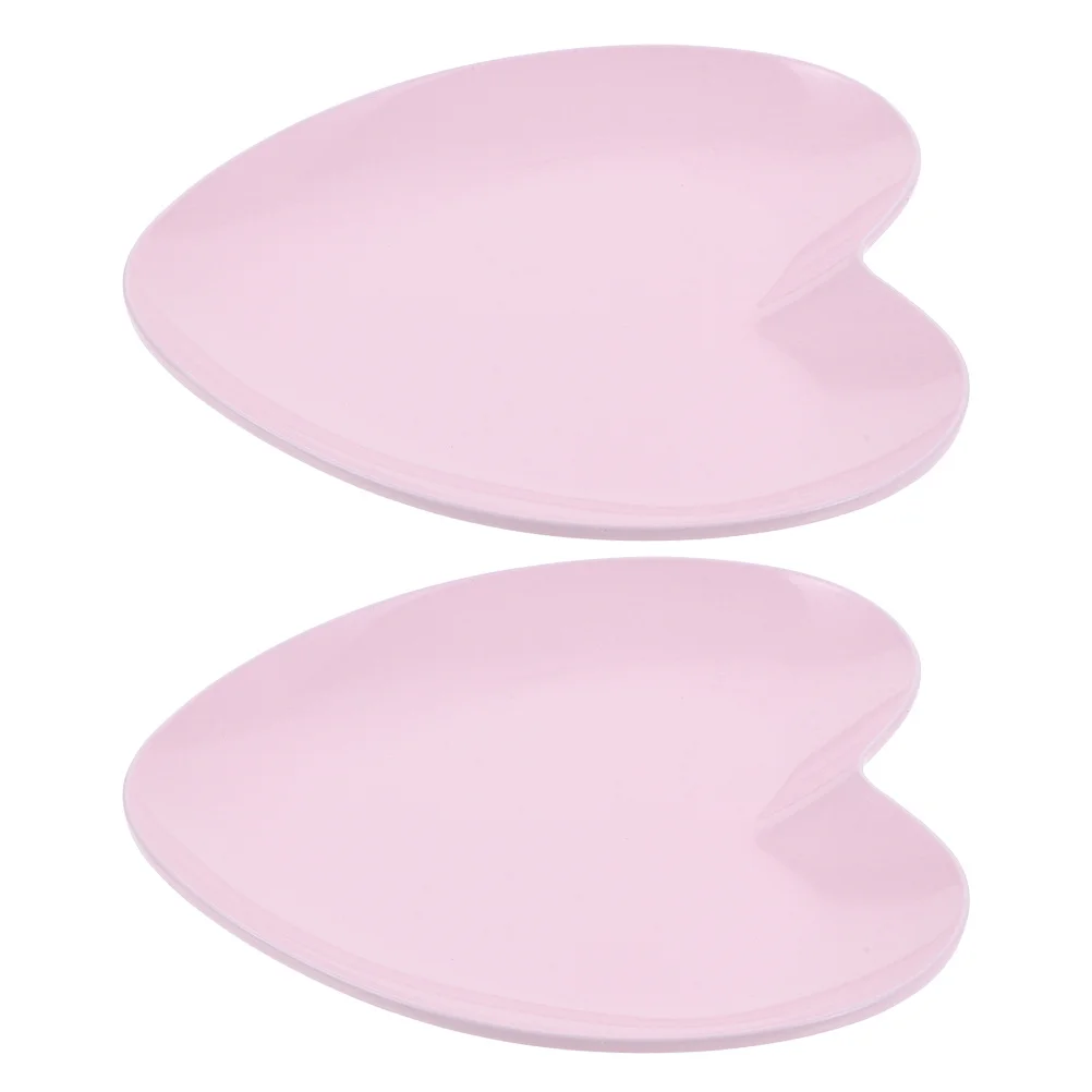 

2Pcs Heart Jewelry Tray Stainless Steel Multifunctional Organizer Rings Earrings Nail Tools Storage Dish Small Trays