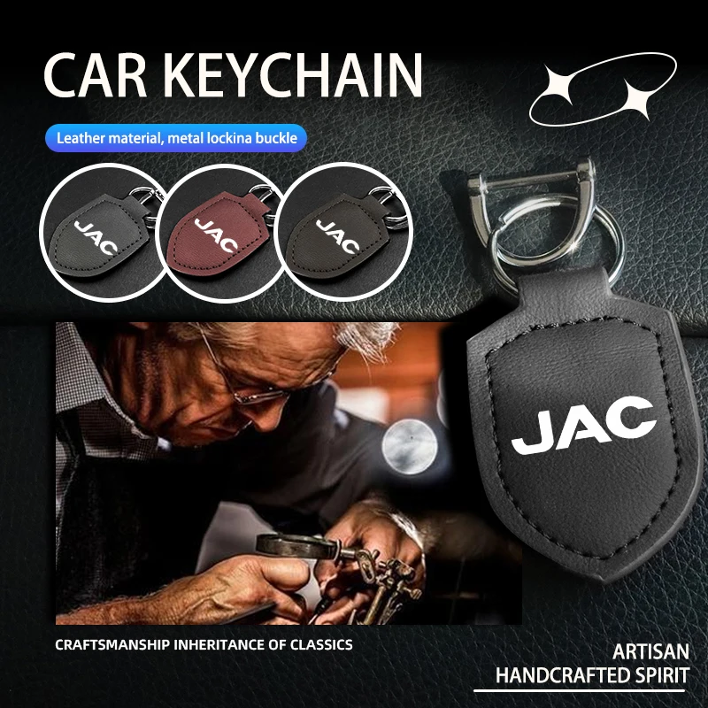 Chaveiro de Couro com Emblema para Carro, Acessório de Fivela para JAC Refine J3 J2 S5 A5 J5 J6 J4 T8 Vapour S2 Vapour