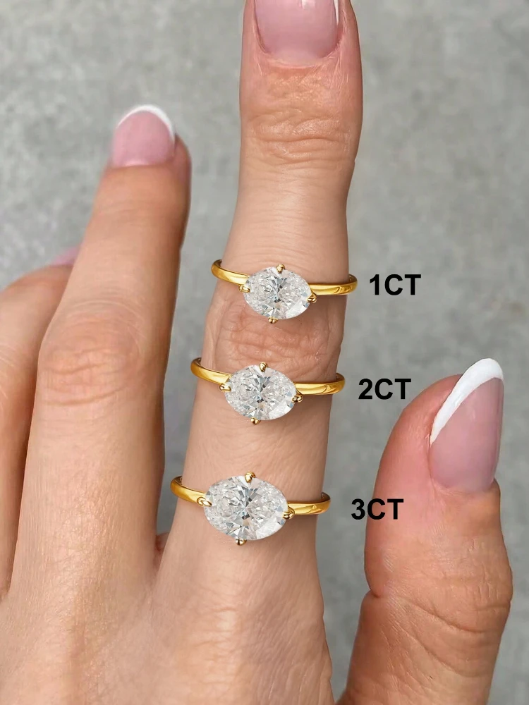 Women's 925 Sterling Silver Oval Zircon Ring