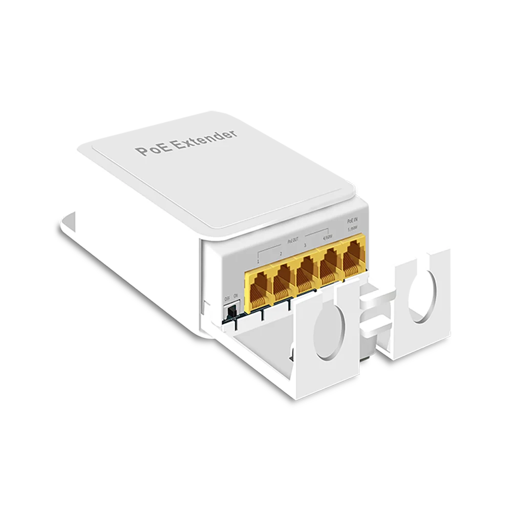 No need for AC adapter POE extender waterproof and safe POE power supply 4-port POE extender 1000Mbps