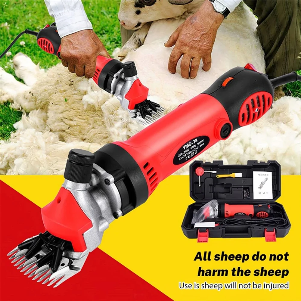 

6 Speed 13 Teeth Plug in Electric Sheep Pet Hair Clipper Shearing Kit Shear Wool Cut Goat Pet Animal Shearing Supplies Farm Cut