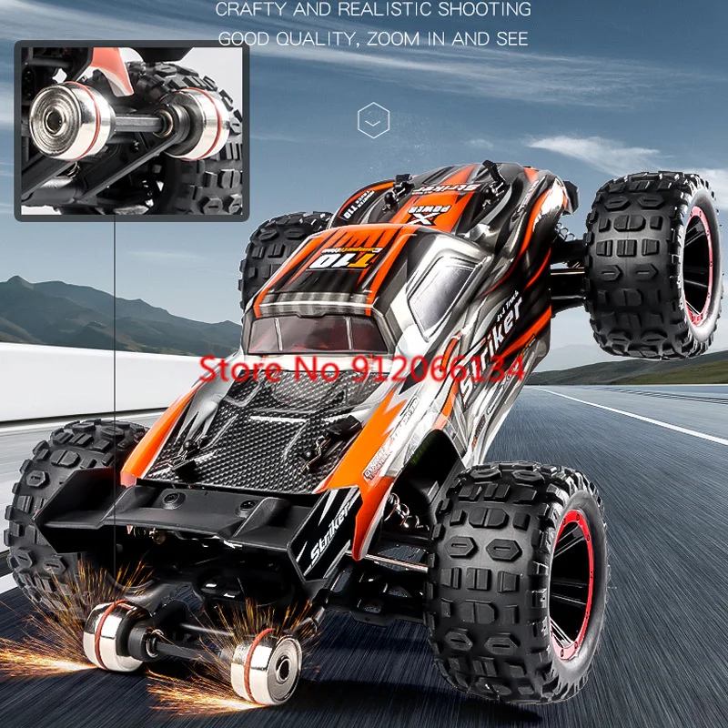 Professional Brushless Waterproof 35A ESC RC Off-Road Racing Car 80KM/H Metal Shock Absorber 4WD Lighting Remote Control Truck