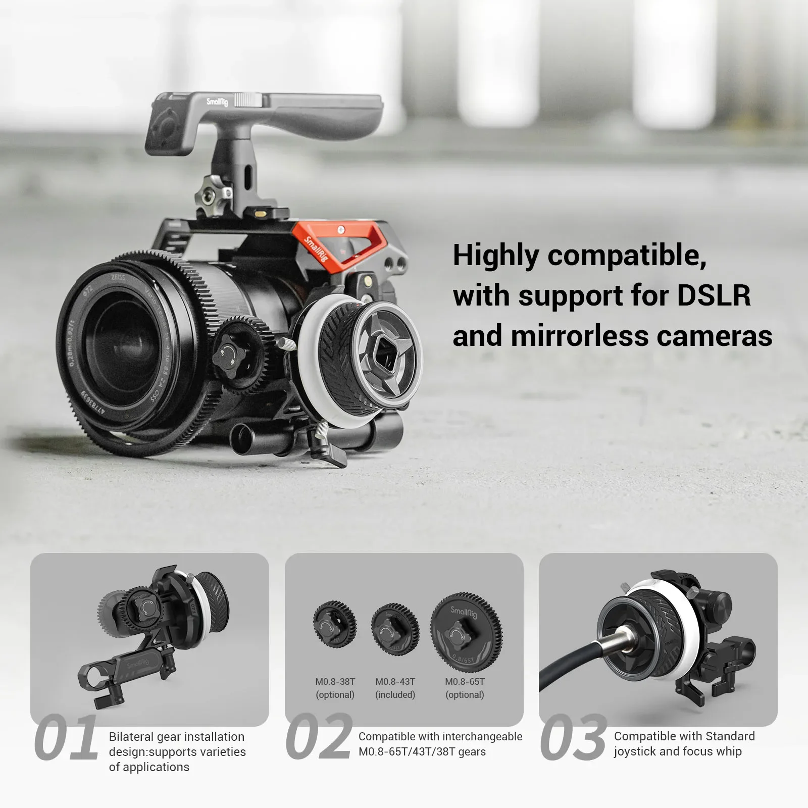 SmallRig-Mini enfoque de seguimiento portátil, Control de lente inalámbrico de enfoque rápido Universal para cámara DSLR, cardán BMPCC 4K, accesorios 3010