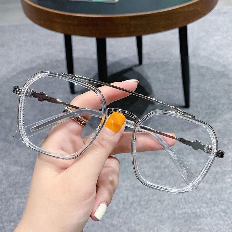 

Luxury Double Beam Minus Glasses for Men Women Anti-blue Light Myopia Eyeglasses Trendy Finished Prescription Near Sight Eyewear