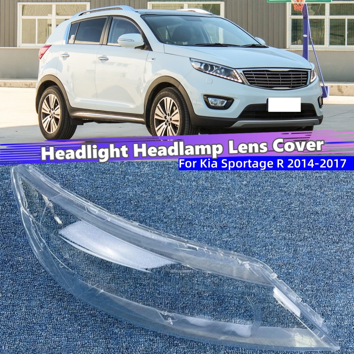 For Kia Sportage R 2014 2015 2016 2017 Car Products Auto Shell Cover Glass Lens Car Front Headlight Lens Cover Lights Shell