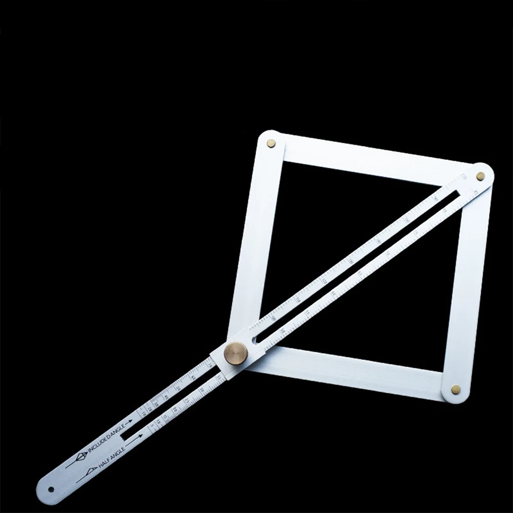 Aluminum Alloy Angle Diagonal Measuring Tool Silver Adjustable Durable Anti-Oxidation Strong Metal Build For Construction