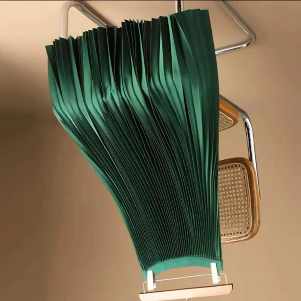 

Length Women Maxi Skirt 2025 New Fashion Women's High Waist Pleated High Waist Long Skirt Solid Color Elastic Casual Skirt