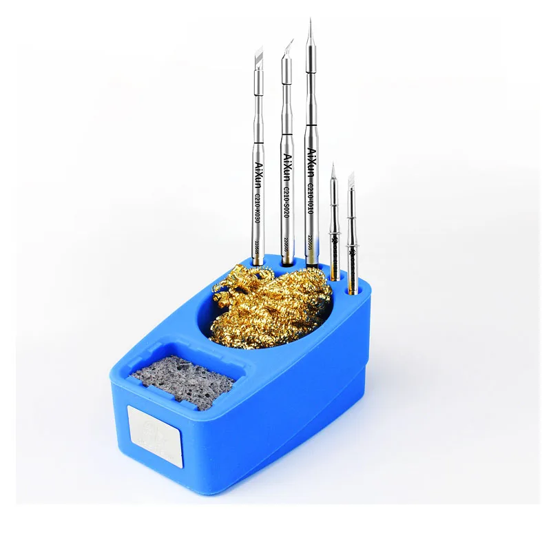 1Pcs High temperature resistant silicone solder cleaning ball box soldering iron tip cleaner copper wire Storage Cleaning sponge
