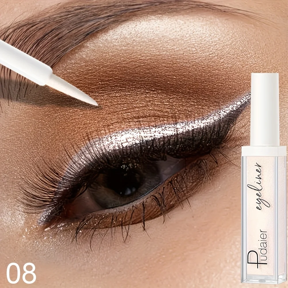 12 colori di eyeliner liquido perlato scintillante, asciugatura rapida, impermeabile e a lunga durata, trucco glitterato a prova di sbavature, la penna eyeliner perfetta_voghion.com