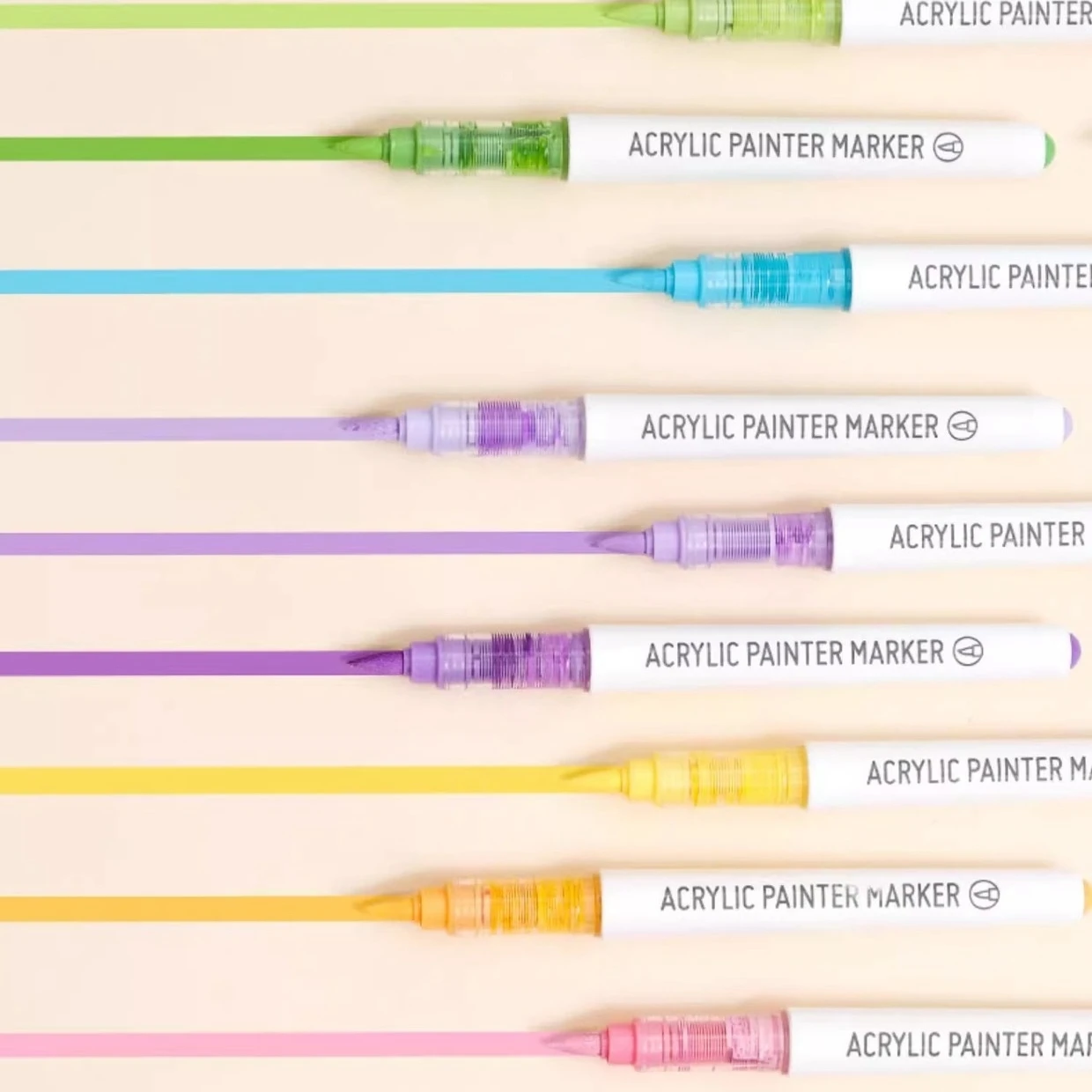 

9pcs Acrylic Painter Marker Pens Set Blendable Multi Color Soft Brush Tip for Drawing Painting DIY Crafts F7819