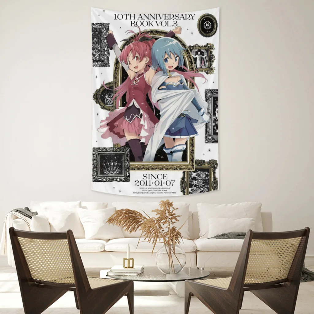 Anime Tapestry  Japan Puella Magi Madoka Magica Kawaii  Wall Hanging For Bedroom Décor Aesthetic