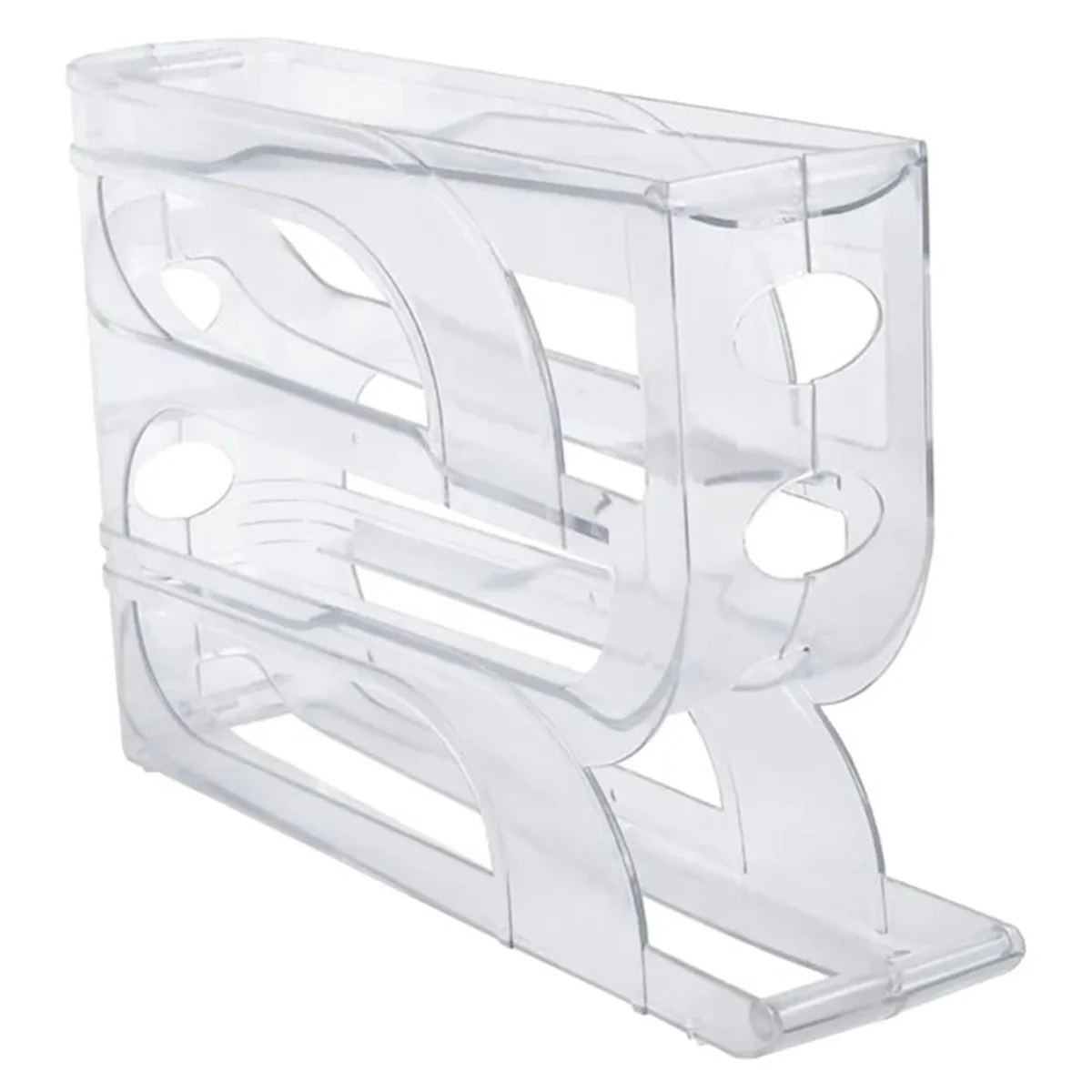Automatic Scrolling Egg Rack Egg Basket Container Roll Down Refrigerator Egg Dispenser Kitchen Home Transparent