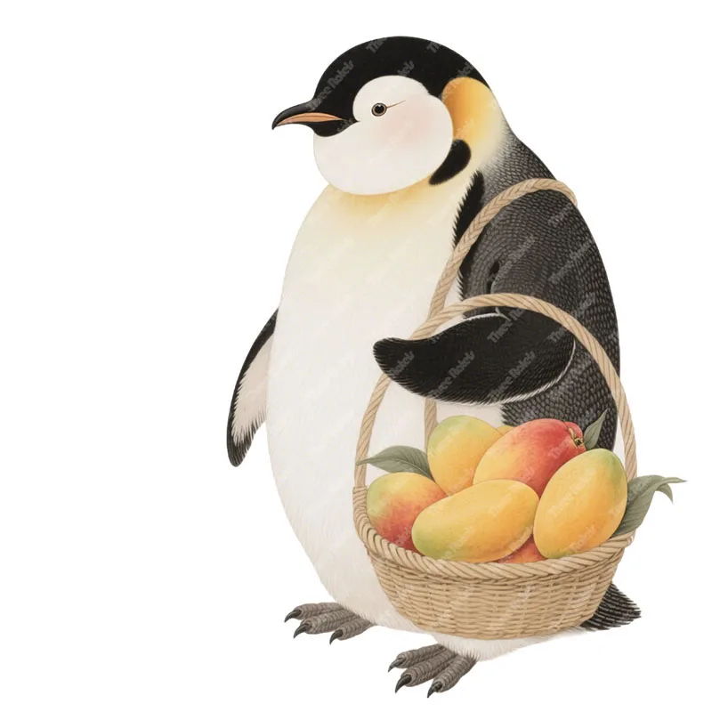 Three Ratels CAA1 lovely penguins selling fruits breaking stickers for home decoration wall stickers Car decals
