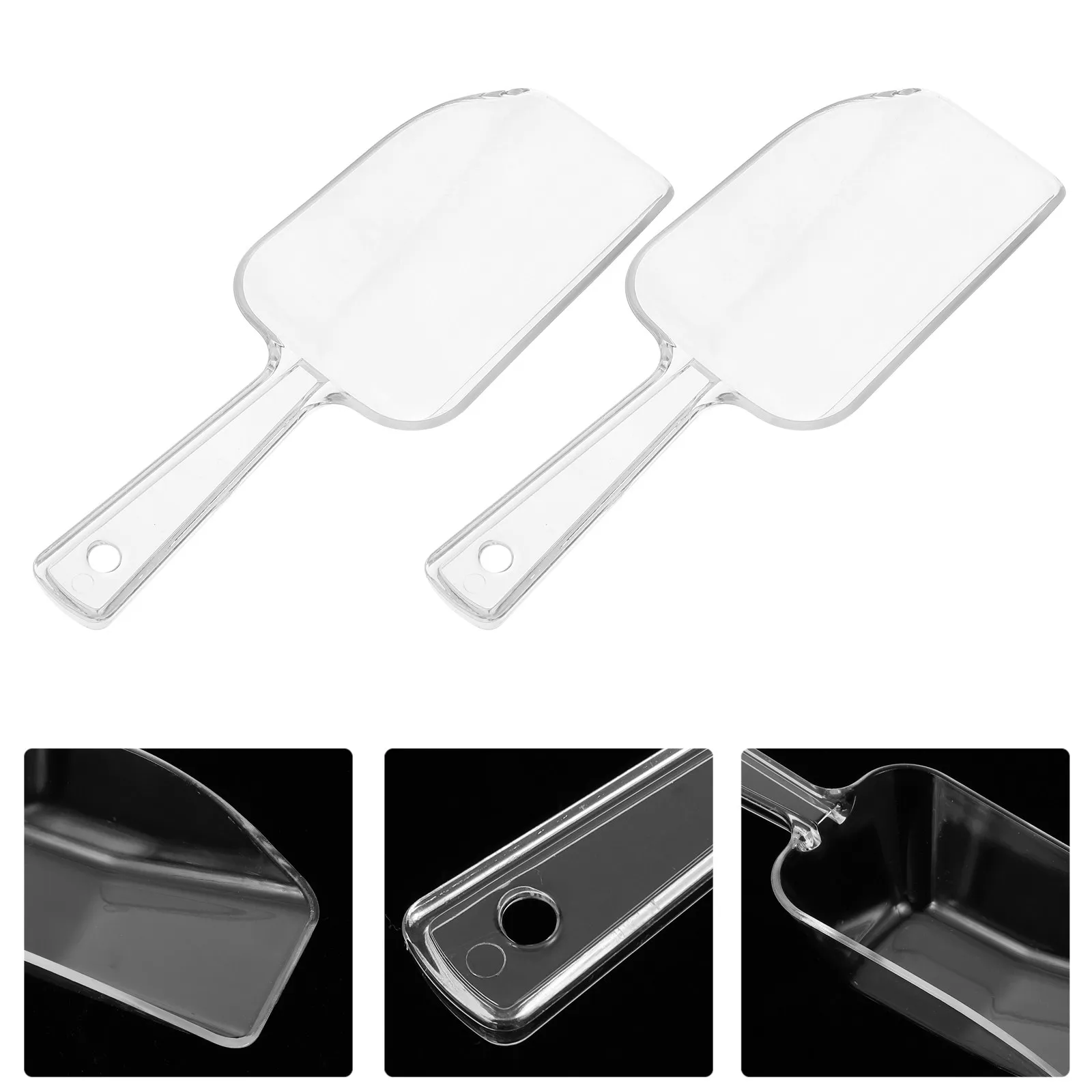 6Pcs Plastic Ice Scoop Pack Heavy Duty Clear Scoopers for Ice Sugar Candy Protein Powder Birthday Party Restaurant Home Use