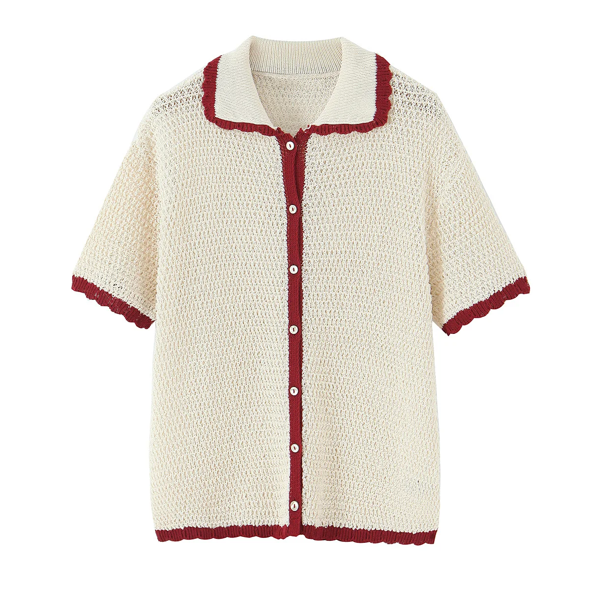 

New products for women's clothing in summer Women's clothing Fashion and versatile POLO shirt flip collar short sleeve knit jack