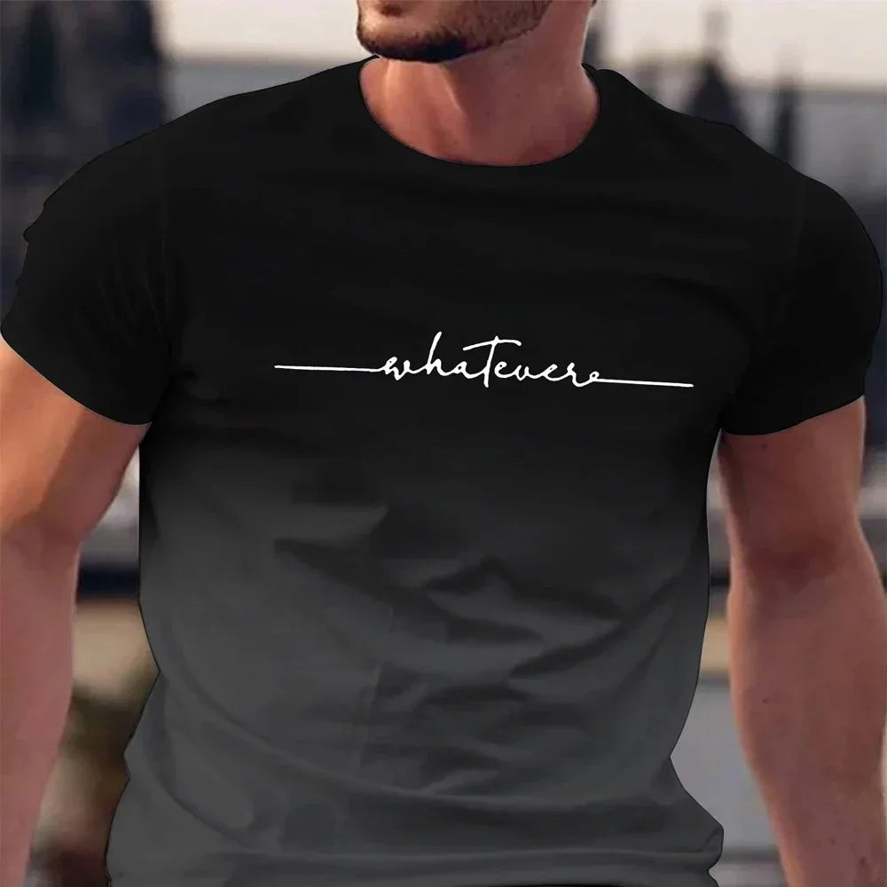 Kinder-T-Shirt Herrenbekleidung: Kurzarm-T-Shirt mit Farbverlauf-Druck, trendige Herrenmode, schnelltrocknendes Fitness-Oberteil, passende Familienoutfits. – Detail 9