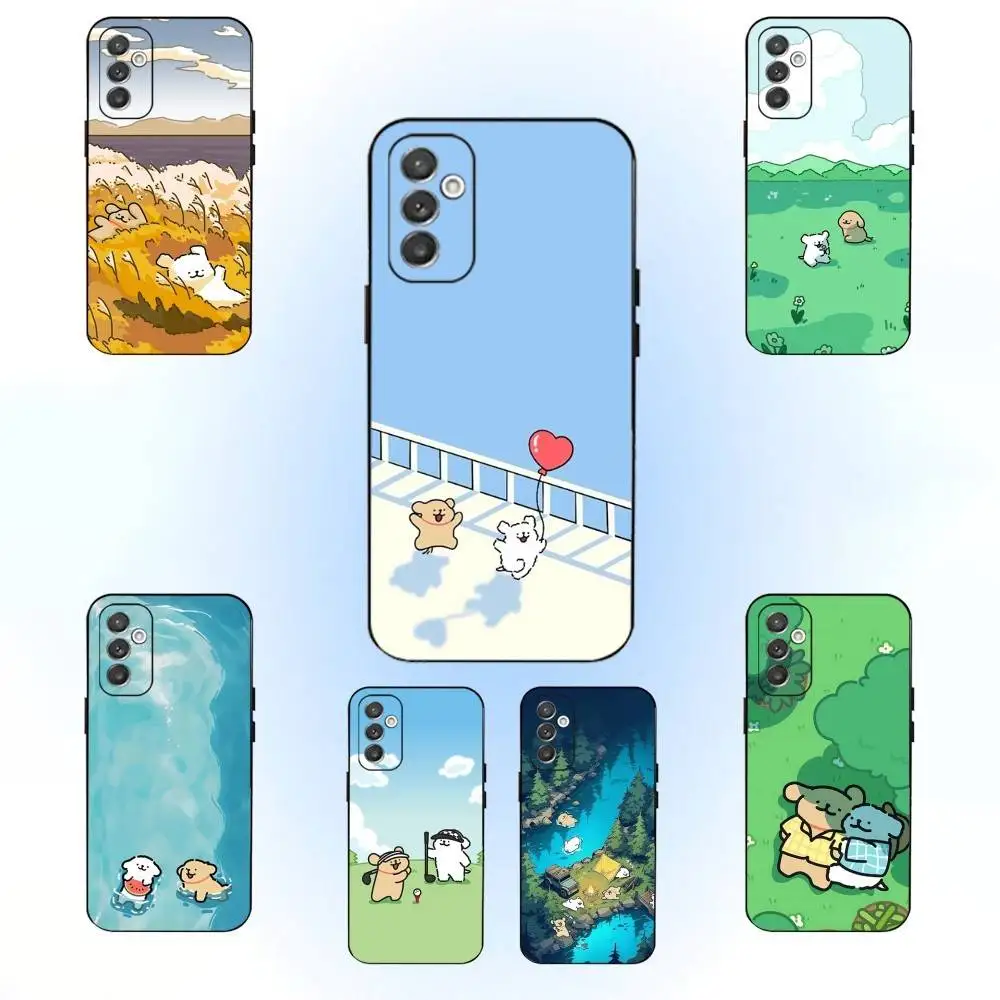 

Korea line puppy M-Maltese Phone Case For Samsung Galaxy A91,A80,A73,A72 ,A71,A53A52,A32 ,A31A22,A21s,A20,Black Cover