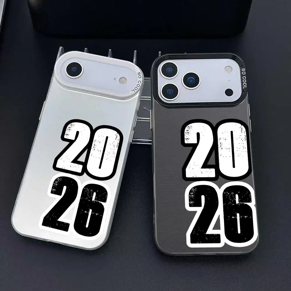 رقم 2026 جراب هاتف آيفون 17 16 15 14 13 12 11 برو ماكس الهواء متعدد الألوان ماتي ليزر معدني أورورا فوندا #2