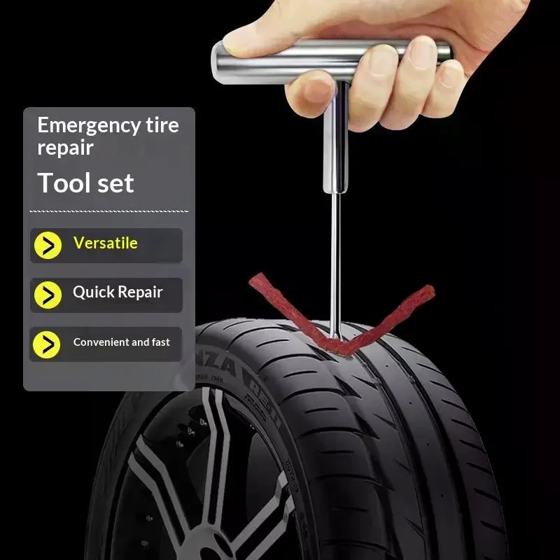 

33/58Pcs Auto Tire Repair Set Puncture Repair Tools Car Van Motorcycle Bike Emergency Heavy Duty Tubeless Tire Repair Rivet Set