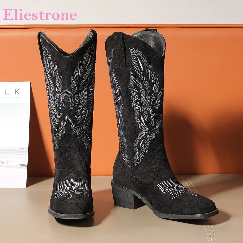 

Новые зимние модные коричневые черные женские ботинки до середины икры для верховой езды 2-дюймовые женские туфли на высоком каблуке плюс маленький большой размер 33 11 43 45 48