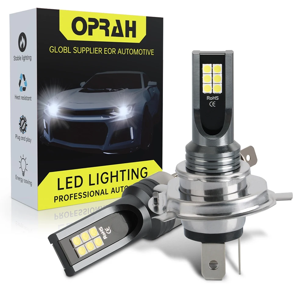 

Oprah 2 шт. светодиодные H7 H4 H11 9006/HB4 9005/HB3 H1 H3 противотуманные фары для автомобильных фар ближний свет Canbus DRL дневные ходовые огни 12 В