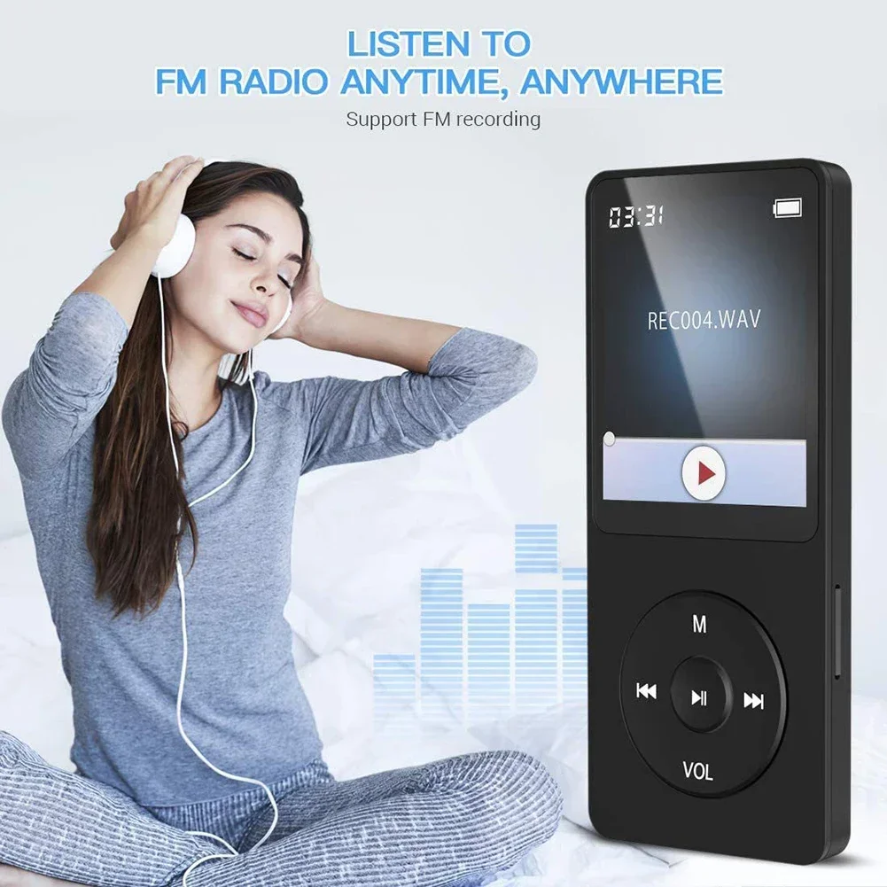 MP3 Player Built-in Speaker Portable Music Player Bluetooth-Compatible5.4 Music Stereo Player Support FM Radio E-Book Recording