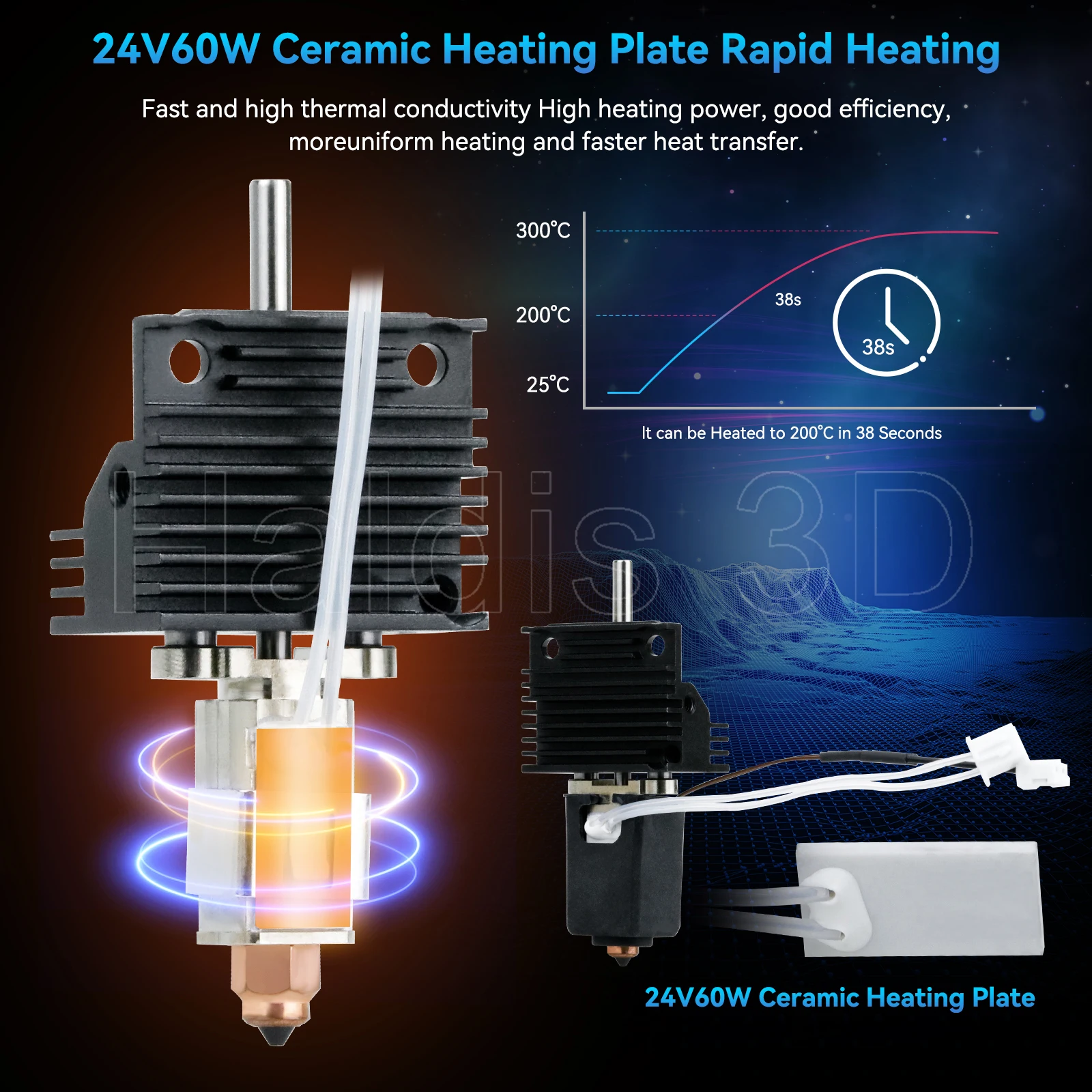 Upgrades Hotend Kit für Creality K1 K1C K1 Max Quick Swap Düsen Keramik Heizblock Thermistor Hot End Kit 3D Drucker Teil – Detail 4