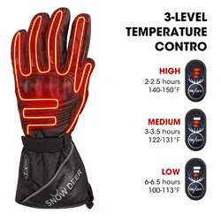 Snow deer-luvas elétricas aquecidas para motocicleta, impermeável, bateria recarregável, para homens, inverno