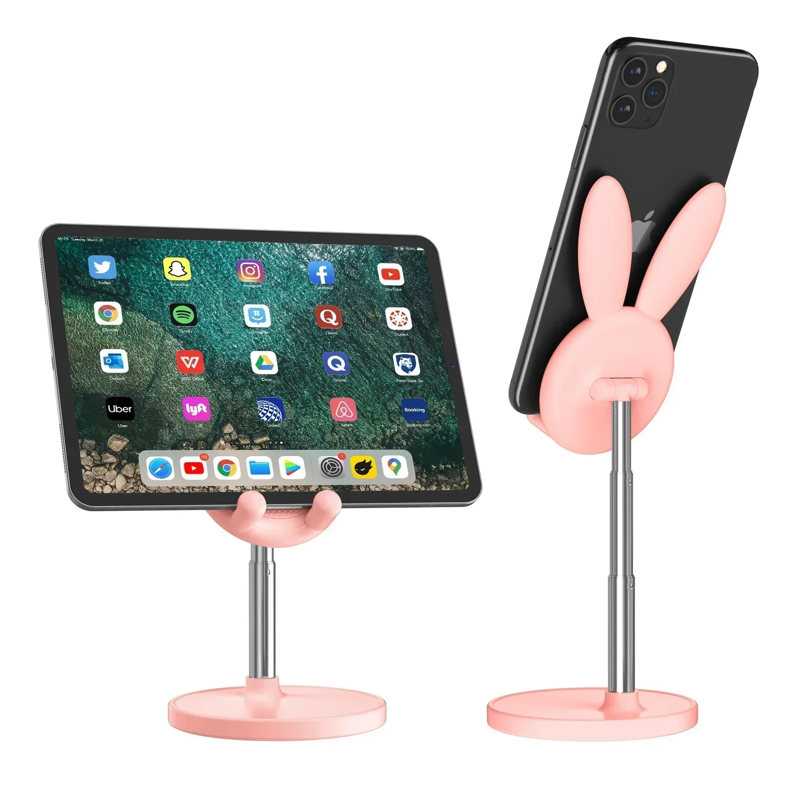 Eary Cute Bunny Cell Phone Stand Angle Height Adjustable Phone Holder for Desk Compatible with iPhone 16 Pro Max Galaxy Tablets