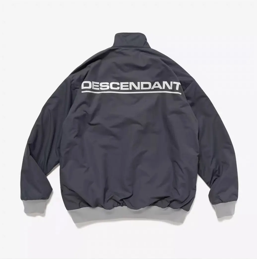 DESCENDANT DCDT 26AW Reversible Half Zip Jacket Men's Japanese   Collar Warm Pullover Loose Fit Casual Unisex Couple Outerwear
